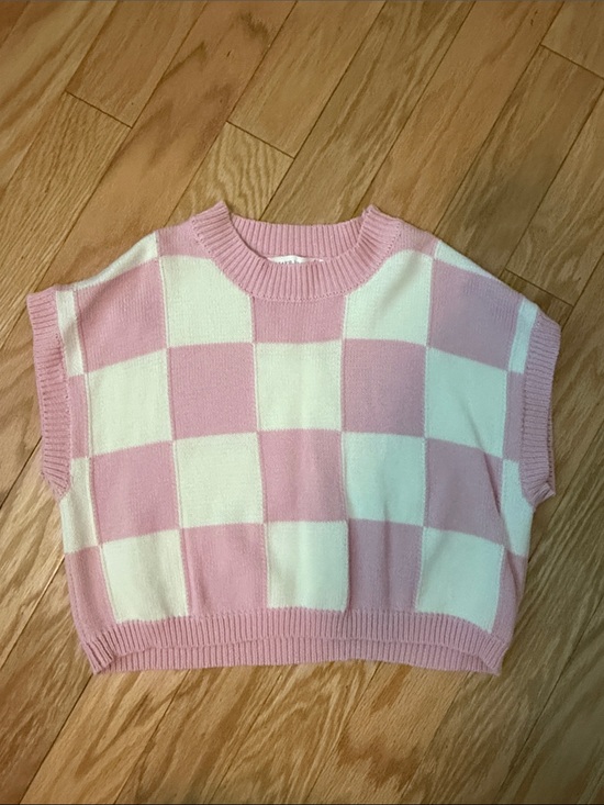 Altar'd State Sweaters - Altar’d State Pink and White Checker Knit Sweater XS
